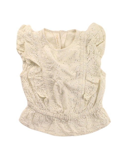A White Short Sleeve Tops from Gingersnaps in size 3-6M for girl. (Front View)
