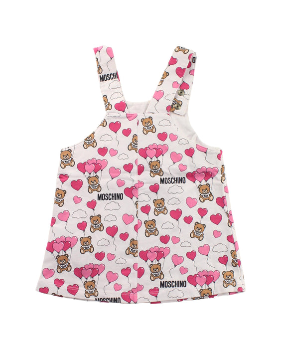 A Pink Overall Dresses from Moschino in size 12-18M for girl. (Back View)