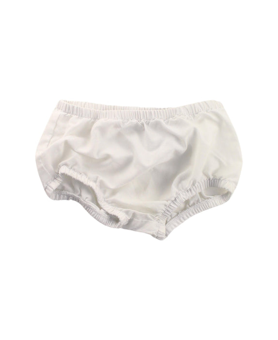 A White Bloomers from Pippa & Julie in size 12-18M for girl. (Front View)