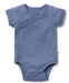 A Blue Short Sleeve Bodysuits from Wilson & Frenchy in size 3-6M for neutral. (Front View)
