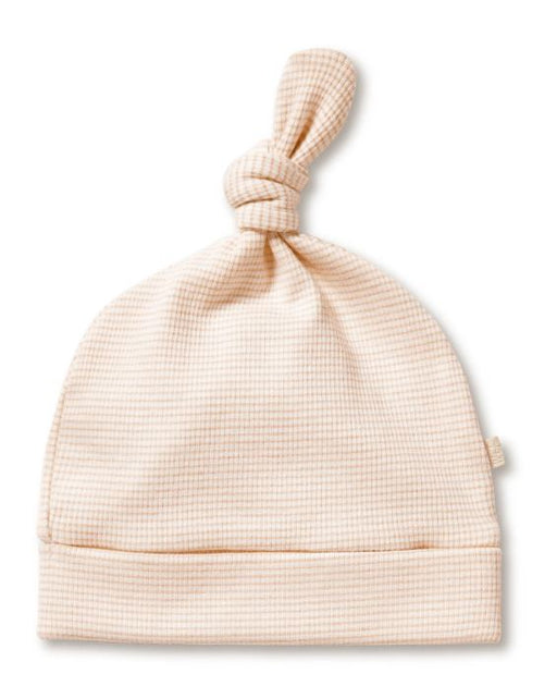 A Pink Beanies from Wilson & Frenchy in size Newborn for girl. (Front View)