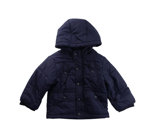 A Navy Puffer/Quilted Jackets from Jacadi in size 18-24M for neutral. (Front View)