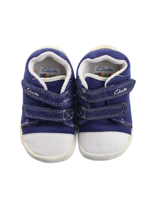 A Blue Sneakers from Clarks in size 12-18M for boy. (Back View)