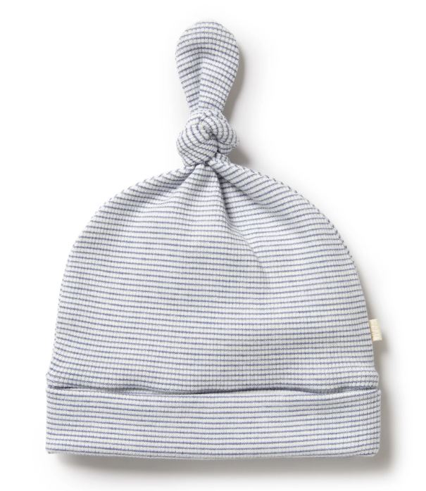 A Blue Beanies from Wilson & Frenchy in size Newborn for neutral. (Front View)