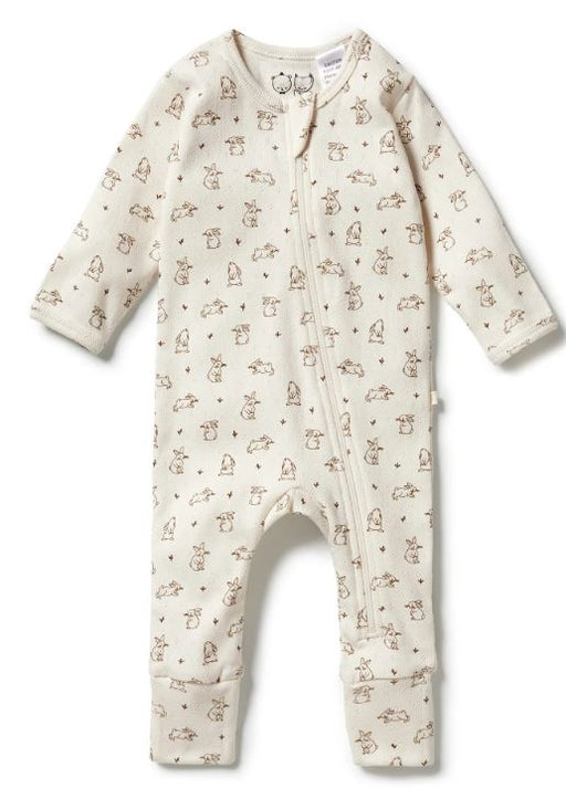 A Brown Long Sleeve Jumpsuits from Wilson & Frenchy in size Newborn for neutral. (Front View)