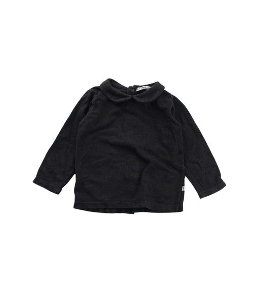 A Black Long Sleeve Tops from 1 + in the family in size 6-12M for girl. (Front View)
