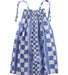 A Blue Sleeveless Dresses from Tea in size 4T for girl. (Front View)