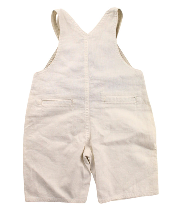 A White Overall Shorts from DPAM in size 2T for boy. (Back View)