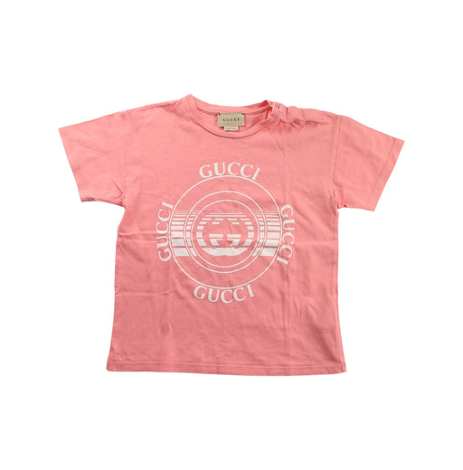 A White Short Sleeve T Shirts from Gucci in size 3T for girl. (Front View)
