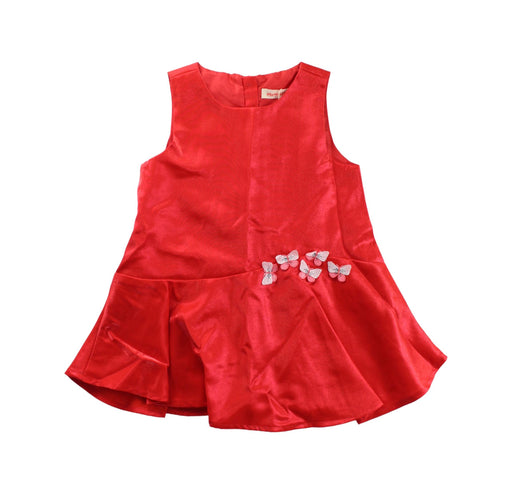A Red Sleeveless Dresses from Momonittu in size 12-18M for girl. (Front View)