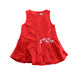 A Red Sleeveless Dresses from Momonittu in size 12-18M for girl. (Front View)