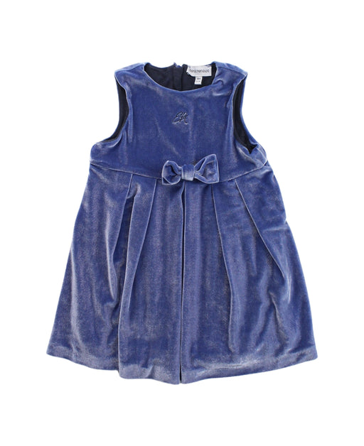 A Blue Sleeveless Dresses from Armani in size 12-18M for girl. (Front View)