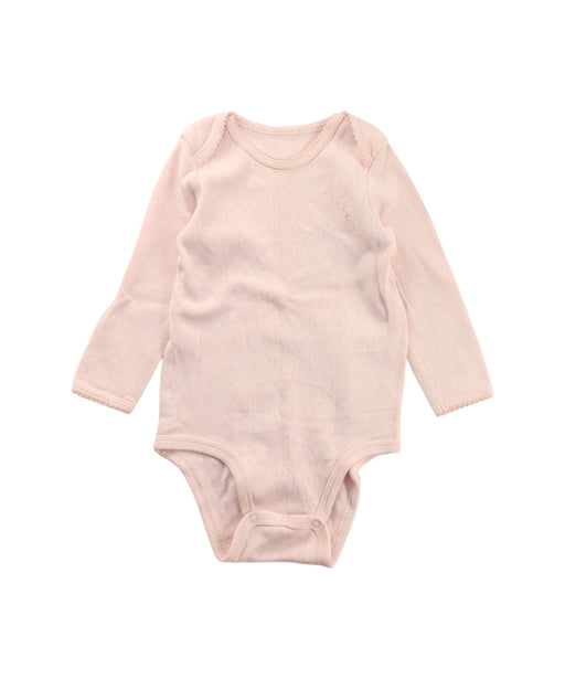 A Ivory Long Sleeve Bodysuits from Ralph Lauren in size 6-12M for neutral. (Front View)