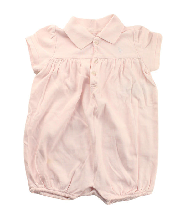 A Ivory Short Sleeve Rompers from Ralph Lauren in size 6-12M for girl. (Front View)