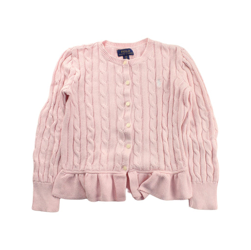 A Pink Cardigans from Polo Ralph Lauren in size 7Y for girl. (Front View)
