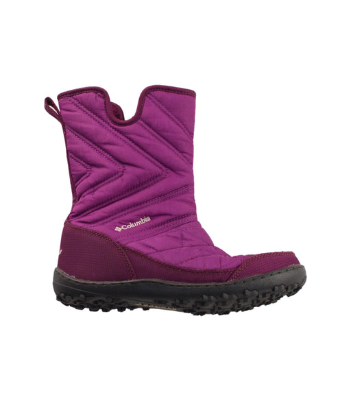 A Purple Winter Boots from Columbia in size 9Y for girl. (Front View)