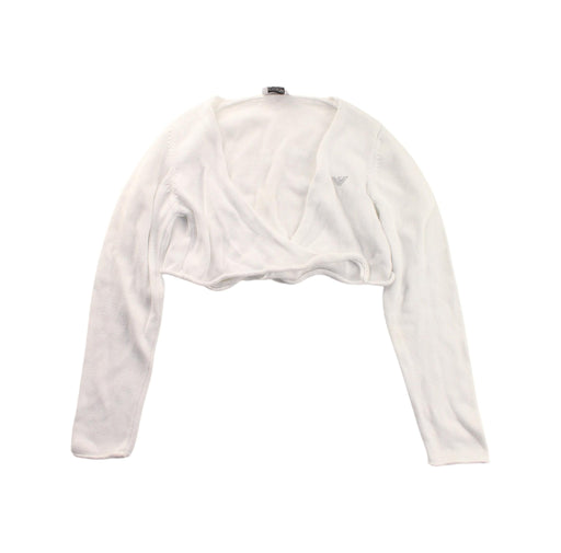 A White Cardigans from Armani in size 8Y for girl. (Front View)