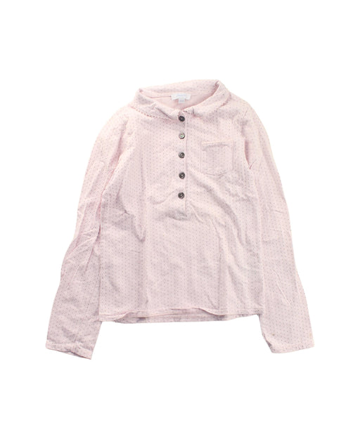 A Pink Long Sleeve Polos from Jacadi in size 8Y for girl. (Front View)
