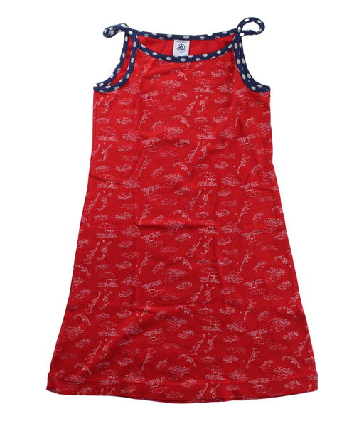 A Red Sleeveless Dresses from Petit Bateau in size 8Y for girl. (Front View)