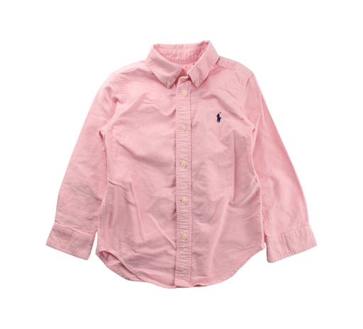 A Pink Long Sleeve Shirts from Ralph Lauren in size 5T for girl. (Front View)