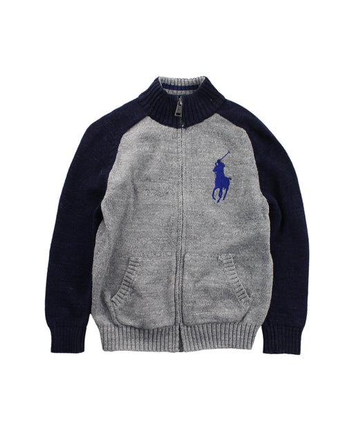 A Grey Knit Sweaters from Polo Ralph Lauren in size 5T for boy. (Front View)