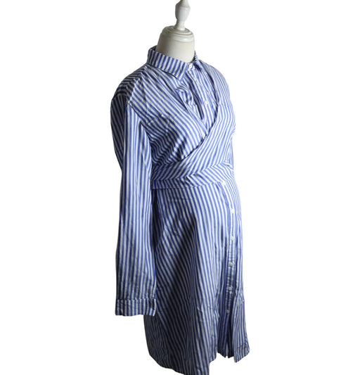 A Blue Long Sleeve Dresses from Seraphine in size L for maternity. (Front View)