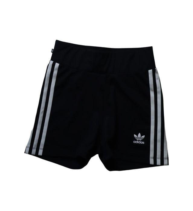 A Black Active Shorts from Adidas in size 10Y for girl. (Front View)