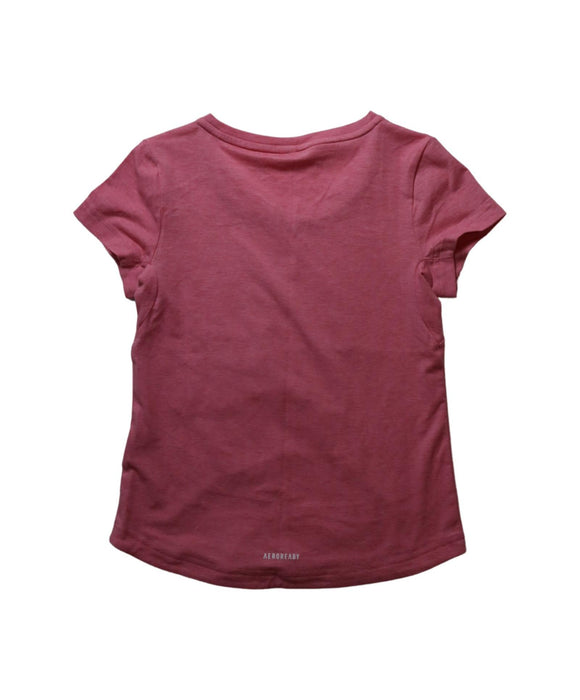 A Red Short Sleeve T Shirts from Adidas in size 9Y for girl. (Back View)