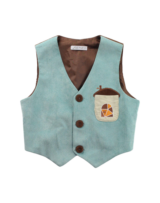 A Brown Suit Vests from Fiona's Prince in size 4T for boy. (Front View)