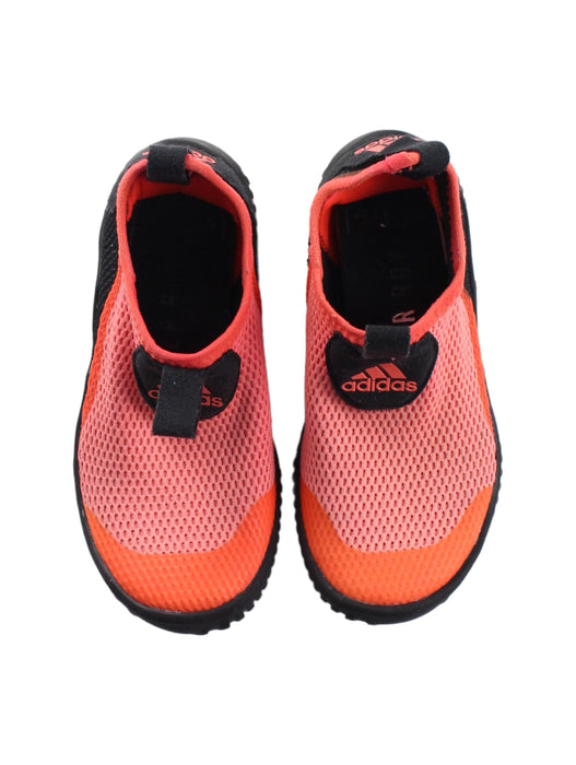 A Orange Sneakers from Adidas in size 5T for boy. (Back View)