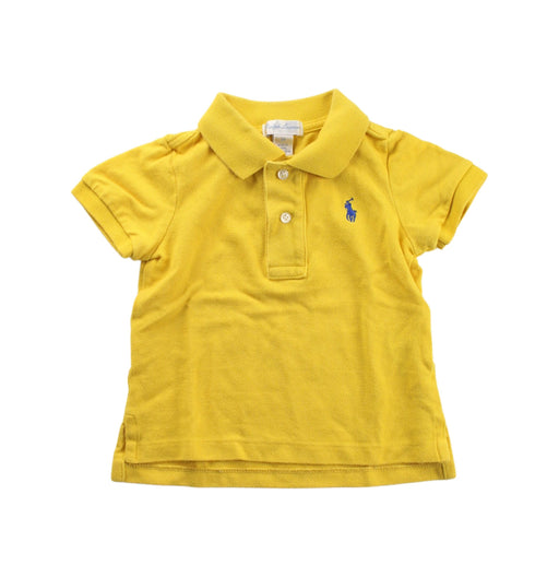A Yellow Short Sleeve Polos from Ralph Lauren in size 6-12M for neutral. (Front View)