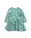 A Green Long Sleeve Dresses from Frugi in size 18-24M for girl. (Back View)