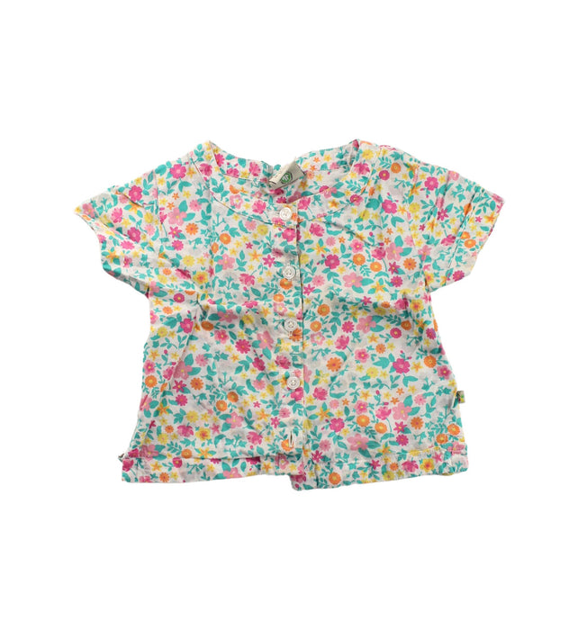 A Green Short Sleeve Shirts from Frugi in size 18-24M for girl. (Front View)