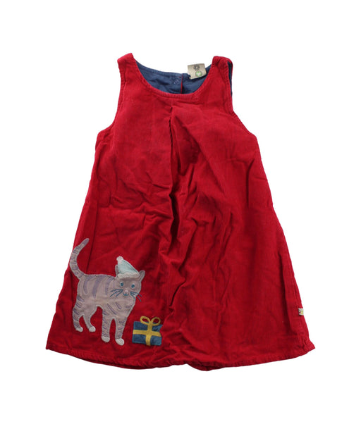 A Red Sleeveless Dresses from Frugi in size 3T for girl. (Front View)