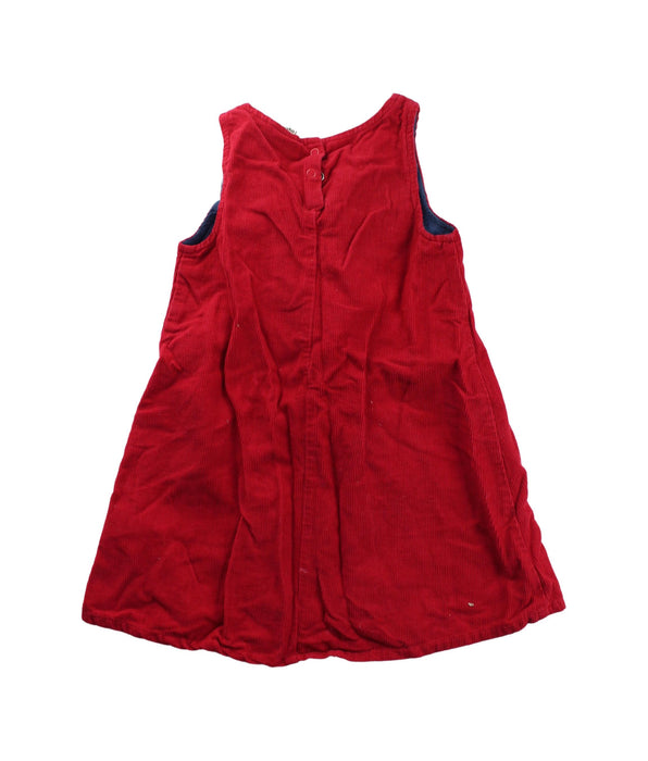 A Red Sleeveless Dresses from Frugi in size 3T for girl. (Back View)