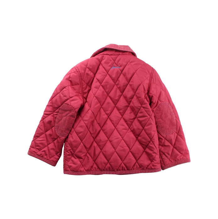 A Red Puffer/Quilted Jackets from Joules in size 2T for girl. (Back View)