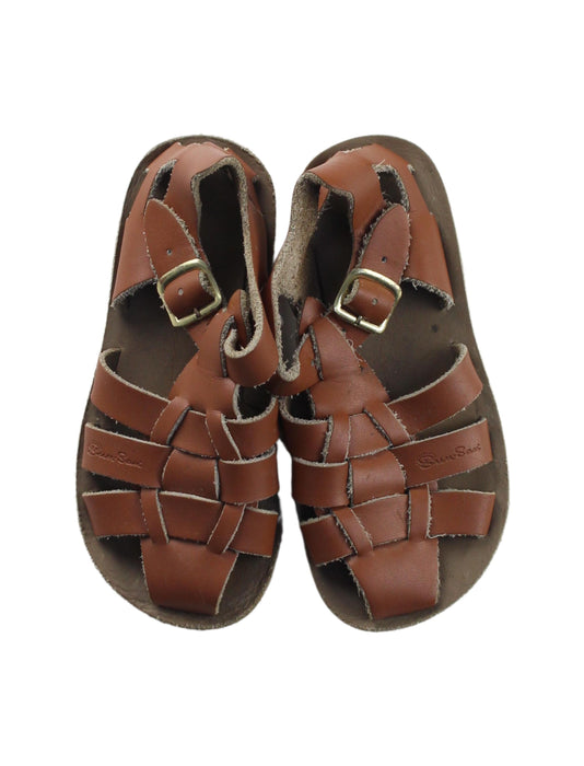 A Brown Sandals from Sun-San in size 3T for boy. (Back View)