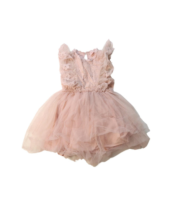 A Pink Sleeveless Dresses from Puella Flo in size 7Y for girl. (Front View)