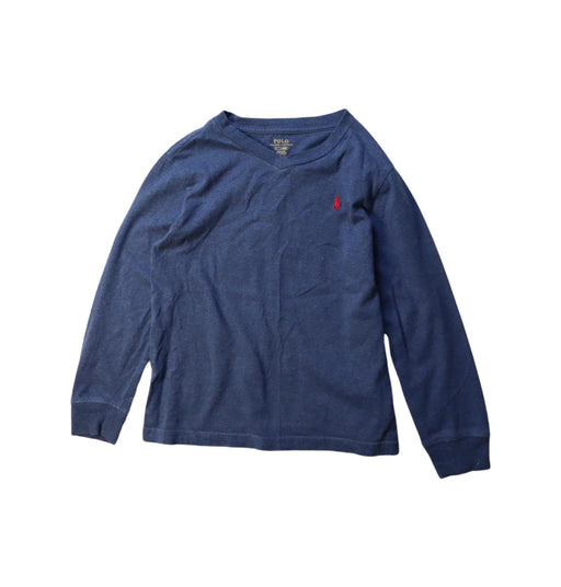 A Blue Long Sleeve T Shirts from Polo Ralph Lauren in size 5T for boy. (Front View)