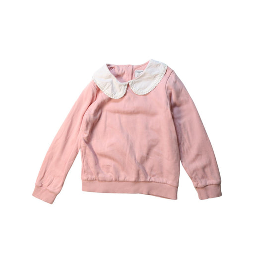 A Pink Crewneck Sweatshirts from Polarn O. Pyret in size 4T for girl. (Front View)