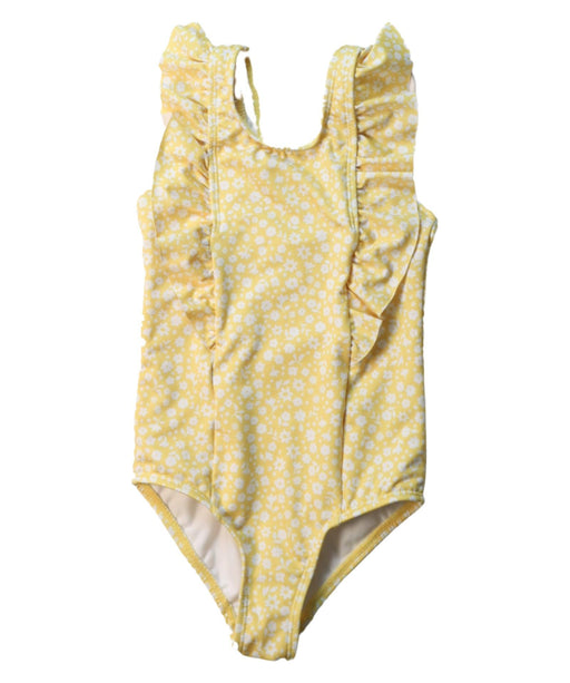 A Yellow Swimsuits from Polarn O. Pyret in size 4T for girl. (Front View)