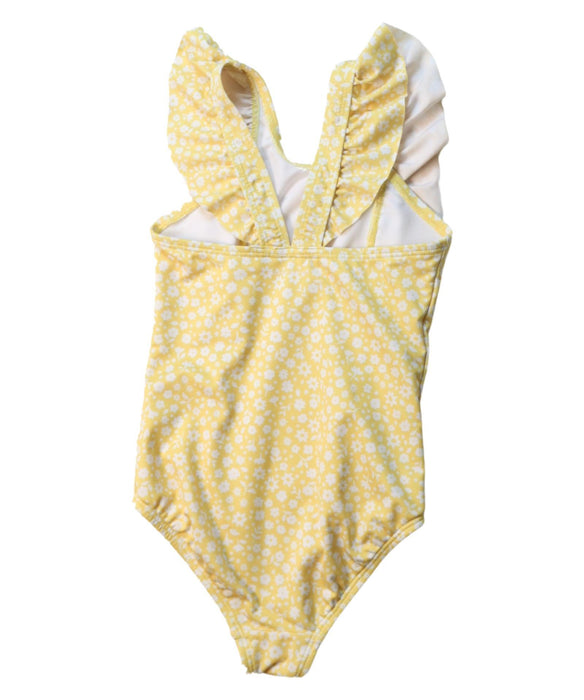 A Yellow Swimsuits from Polarn O. Pyret in size 4T for girl. (Back View)