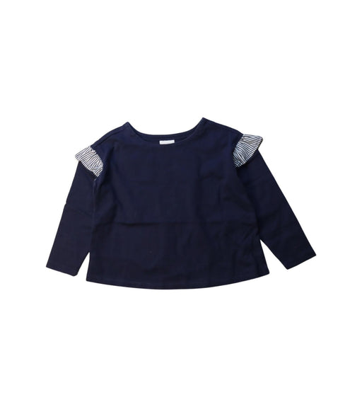 A Navy Long Sleeve T Shirts from Seed in size 4T for girl. (Front View)