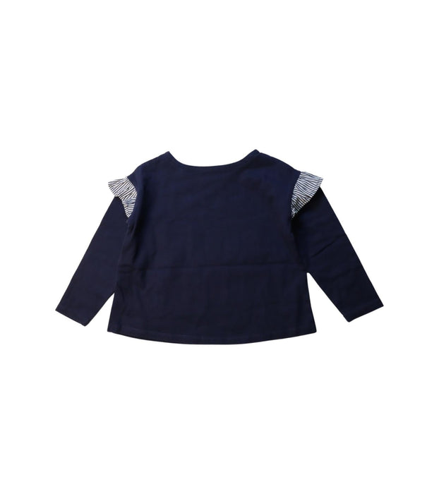 A Navy Long Sleeve T Shirts from Seed in size 4T for girl. (Back View)