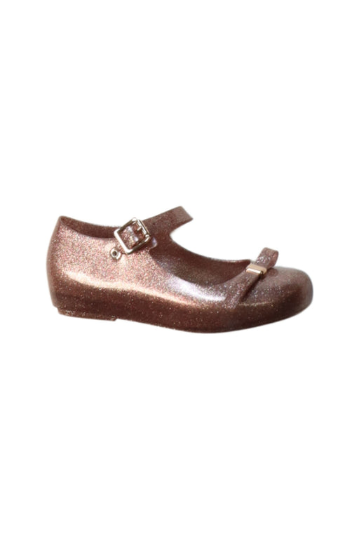 A Brown Flats from Mini Melissa in size 5T for girl. (Front View)