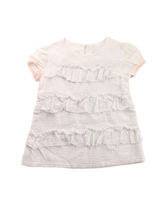 A White Short Sleeve Dresses from BCBG in size 5T for girl. (Front View)