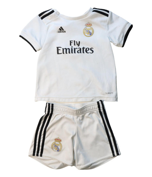 A Black Shorts Sets from Adidas in size 12-18M for boy. (Front View)