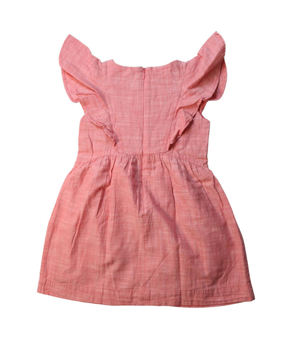 A Red Short Sleeve Dresses from Chateau de Sable in size 3T for girl. (Back View)