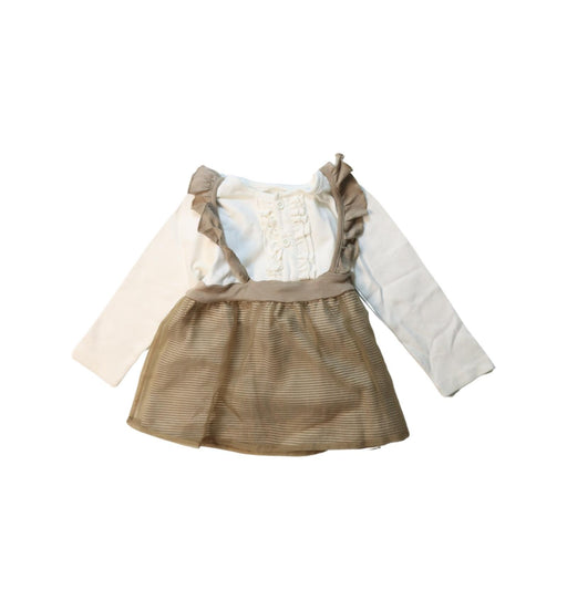 A White Long Sleeve Dresses from Adorarmi in size 12-18M for girl. (Front View)