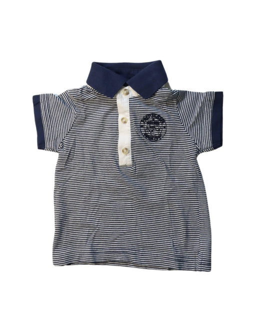 A Navy Short Sleeve Polos from Miniclasix in size 6-12M for boy. (Front View)